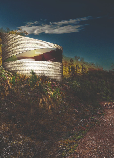 Cedar Shingle Sanctuary Overlooking a Cliffside Yoga Retreat