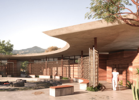 Charred Wooden Shingles and Biophilic Design Shape a Community-Focused Care Facility