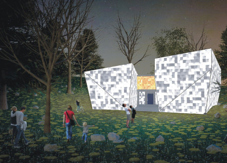 Light-Infused Space Crafted with ETFE and Reinforced Concrete for Reflective Memorial Use