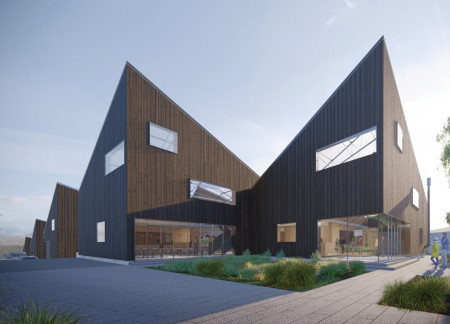 Cross-Laminated Timber and Glasshouse Integrating Local Agriculture with Community Dining