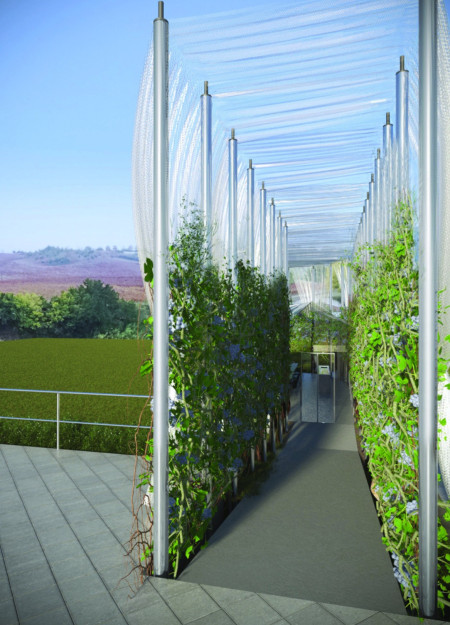Metal Netting and A Spacco Integration in a Wine Tasting Room Experience