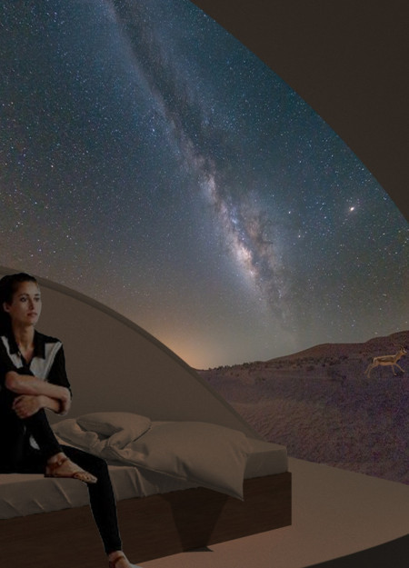Helium-Filled Structures With Transparent Walls Creating Desert Community Retreat  