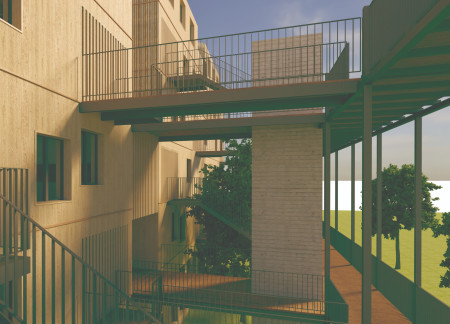 Cross-Laminated Timber Modules Create Sustainable Living Spaces With Engaging Community Areas