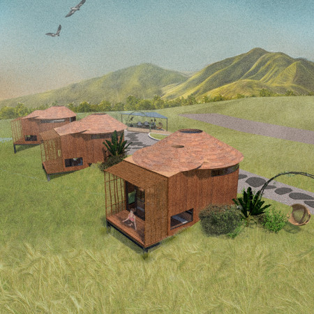 Circular Sanctuary Crafted From Maritime Pine With Hydroponic Integration  