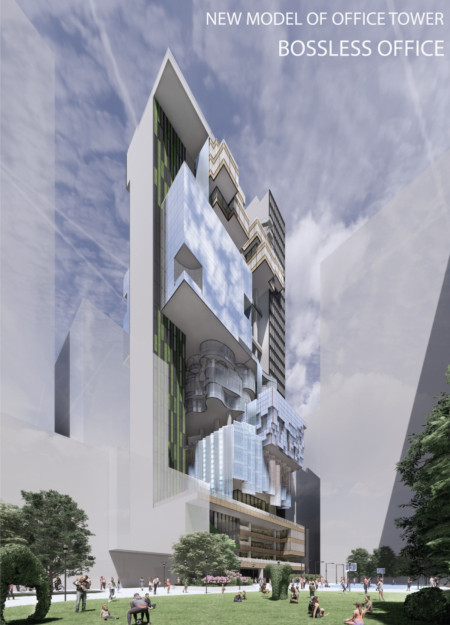 Vertical Integration of Glass Facades and Modular Wood Panels in a Contemporary Office Tower