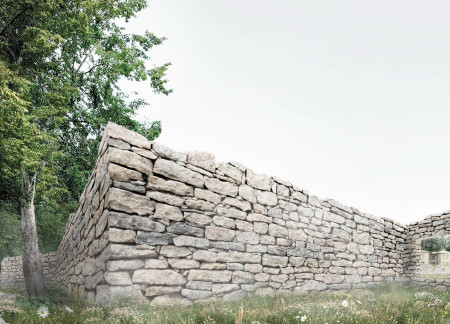 Charred Wood Shingles and Dry Stone Constructions Create A Community Hub Embracing Nature