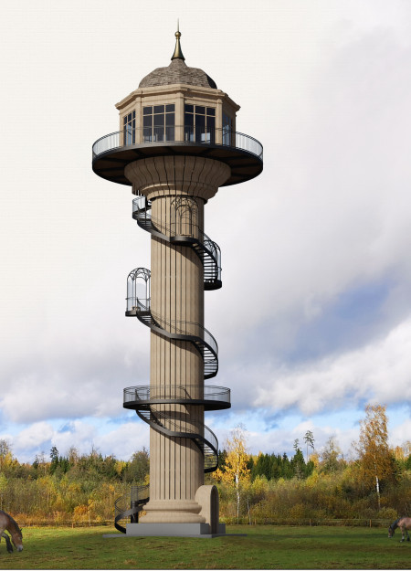 Spiral Structure Featuring Concrete And Timber Harmony With Panoramic Views