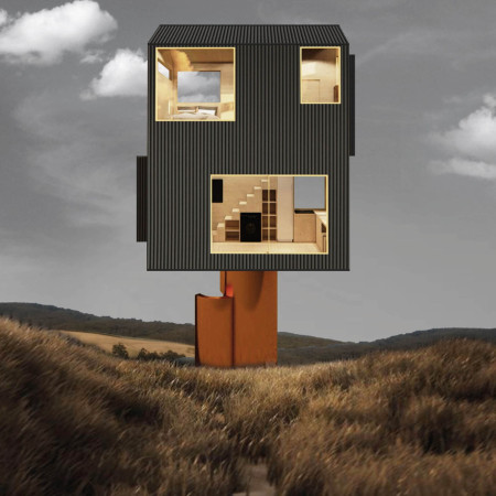 Elevated Living Through Charred Wood Cladding and Solar Integration