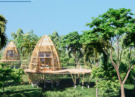 Bamboo Framework and Polycarbonate Roof Create Harmony with Nature in a Wellness Retreat  