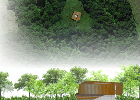 Kauri Wood Panels Embrace Nature in a Tranquil Meditation Center