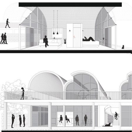 Ceramic Brick Facade Enhanced by Curvilinear Forms in Sustainable Vineyard Center