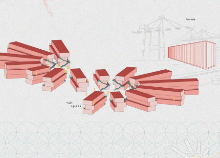 Radial Community Structure Featuring Reinforced Concrete and Warm Wood Accents