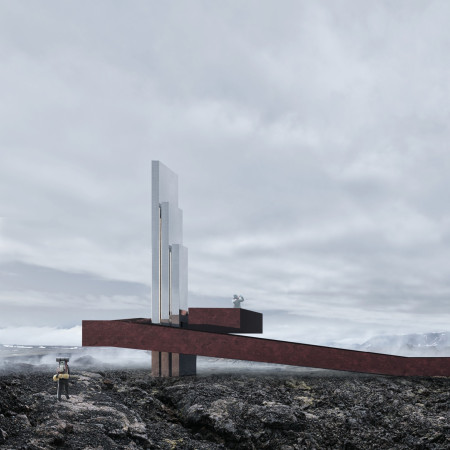 Reflective Surfaces and Basalt Façade Create an Immersive Experience in a Sustainable Visitor Center