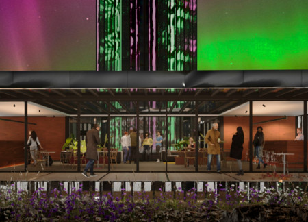 Community Center Featuring Living Walls and Local Brick Façade with Solar Integration  