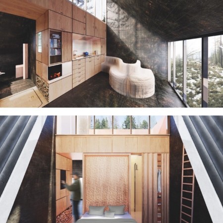 Biogas-Enabled Home with Corten Steel and Plywood Integration for Sustainable Living