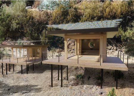 Hillside Retreat Blending Charred Wooden Shingles With Cross-Laminated Timber Panels  