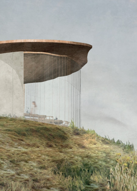 Undulating Roof Crafted From Local Timber Panels Enhances Communal Wine Tasting Experience  