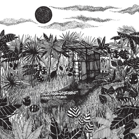 Bamboo Structure with Natural Thatch Roofing Created for a Reflective Retreat  