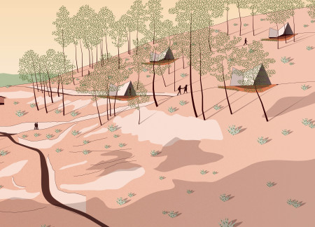 Cork Insulation and Terracotta Roofs in a Sustainable Cabin Retreat  