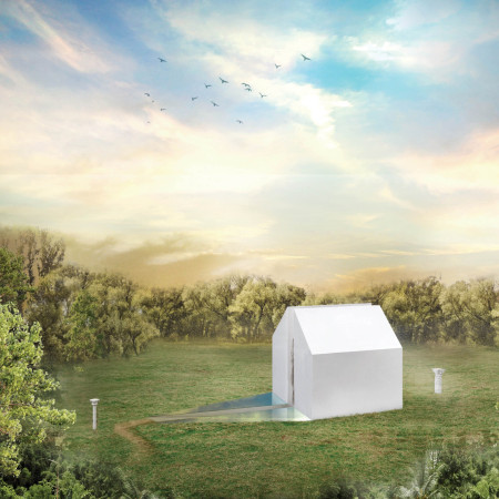 Cubic Haven Crafted From Fair-Faced Concrete With Tranquil Water Features  