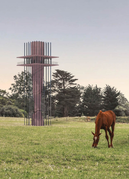 Cylindrical Viewing Tower Crafted From Local Timber and Steel Blending Seamlessly Into The Latvian Landscape