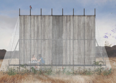 Textile Facade And Fog-Harvesting Design in Sustainable Timber Residence  
