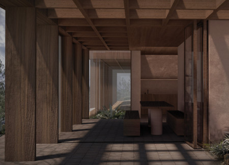Natural Stone and Clay Plaster Retreat Embracing Biophilic Principles in a Woodland Setting  