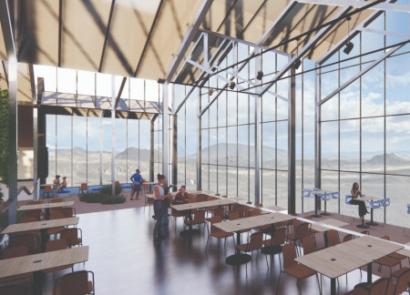 Charred Wood and Glass Structure Harmonizing with Volcanic Landscape for Community Engagement