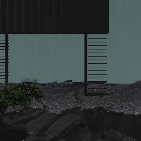 Geothermal Retreat Featuring Volcanic Stone and Turf Roof Integration