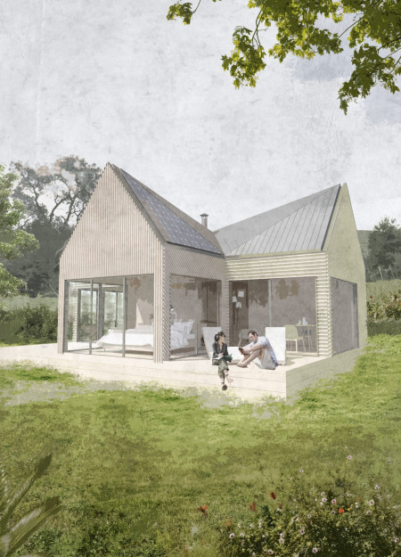 Charred Wooden Shingles and Cross-Laminated Timber Panels Create a Sanctuary in Nature
