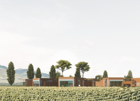 Recycled Brick Facades Complementing Warm Wooden Interiors in Community Villas
