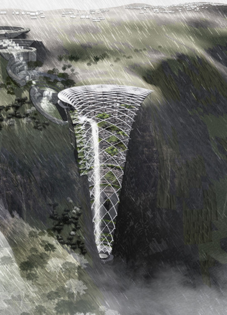Hydroelectric Rainwater System Integrated With Reinforced Concrete and Steel in a Community-Focused Eco-Building  