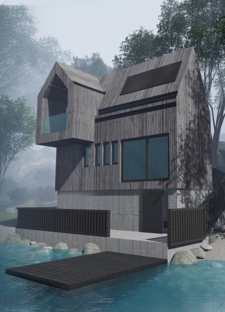 Charred Wooden Shingles and Treated Timber Create Serenity in a Woodland Retreat  