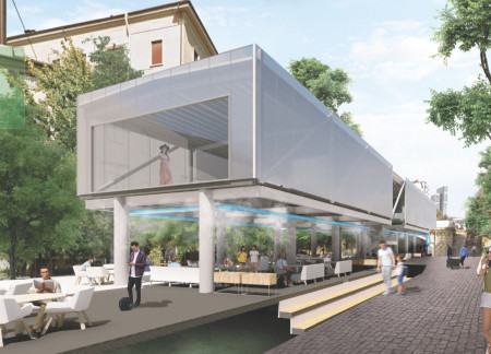 Charred Wooden Shingles and Biofiltration Features Reimagining Urban Connectivity in Milan