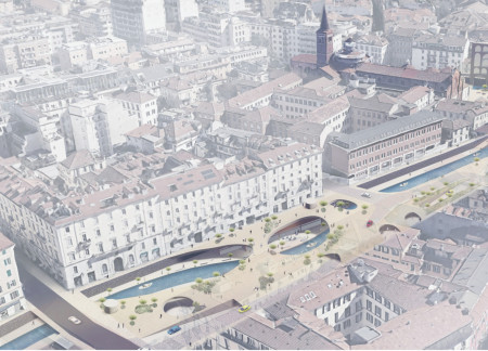 Natural Stone Pathways and Multifunctional Spaces Interwoven with Eco-Friendly Steel Details in Urban Milan  