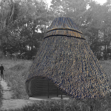 Reed-Braided Sanctuary Crafted From Natural Wood in Aotearoa