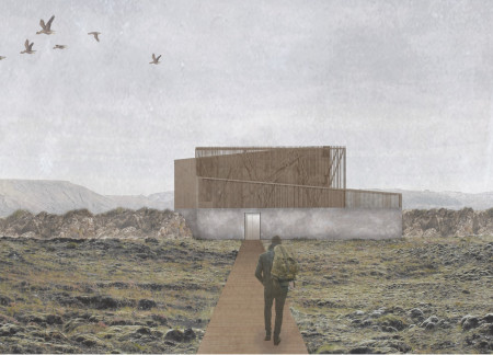 Geothermal Visitor Center Crafted with Spruce Panels and Concrete Elements Embracing the Volcanic Landscape  