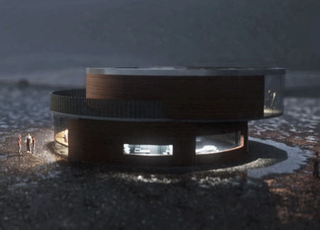 Charred Timber Canopy Embracing Volcanic Landscapes for a Community Coffee Experience  