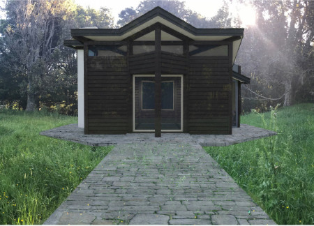 Rainwater Collection Structure Crafted From Natural Timber and Rattan in a Serene Meditation Retreat  