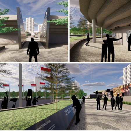 Reflective Surfaces And Water Features Enhance Community Engagement In A Concrete And Glass Memorial  