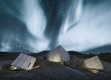 Geometric Forms of Reinforced Concrete and Natural Larch Connecting Community and Landscape