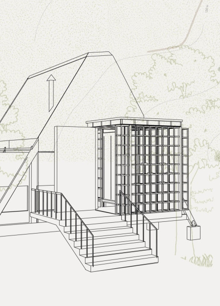 Retractable Workspace Nestled in Nature With Montreal Pine and Expansive Glazing for Essence Processing and Meditation