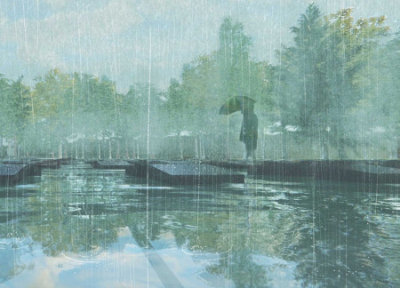 Reflective Surfaces and Black Marble Create Contemplative Space in Subterranean Remembrance  