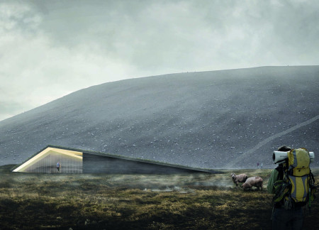 Rammed Earth Walls and Turf Roofing in a Community Space Rooted in Icelandic Tradition