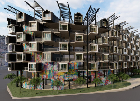 Charred Shingles and Precast Concrete Shape a Flexible Community Housing Solution  