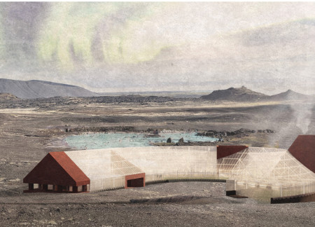 Translucent Roof Panels and Volcanic Stone Create a Community-Centric Greenhouse in Iceland