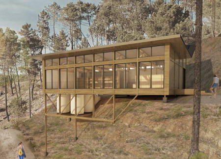 Cross-Laminated Timber Retreat With Butterfly Roof and Rainwater Harvesting System  