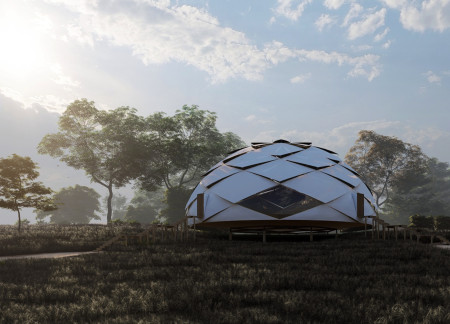 Sustainable Community Hub Built With Bamboo and Reed Emphasizing Natural Ventilation