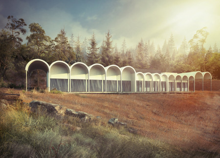 Dynamic Openings and Cork Insulation Define a Sustainable Retreat in Nature