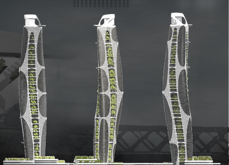 Vertical Gardens Integrating Titanium Coating in Urban Mixed-Use Development